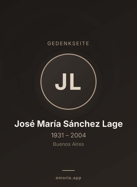 Gedenkportrait von José María Sánchez Lage