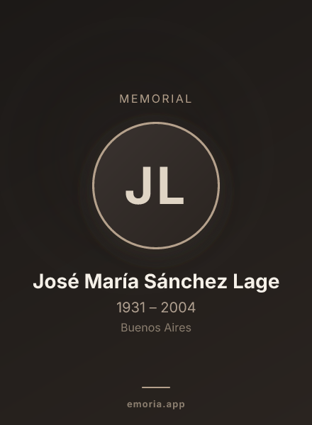 Memorial portrait of José María Sánchez Lage