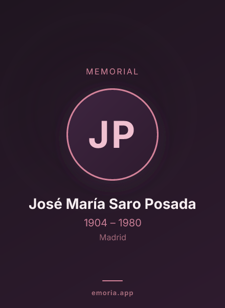 Memorial portrait of José María Saro Posada