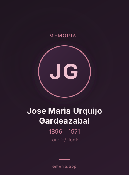 Memorial portrait of Jose Maria Urquijo Gardeazabal