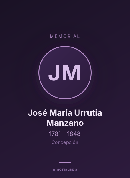 Memorial portrait of José María Urrutia Manzano