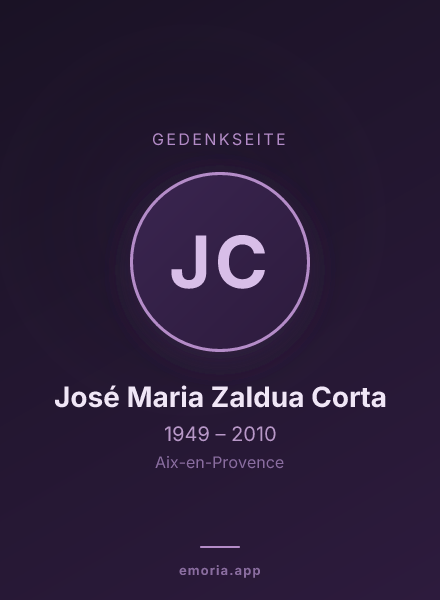 Gedenkportrait von José Maria Zaldua Corta