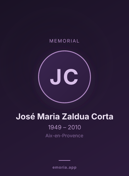 Memorial portrait of José Maria Zaldua Corta