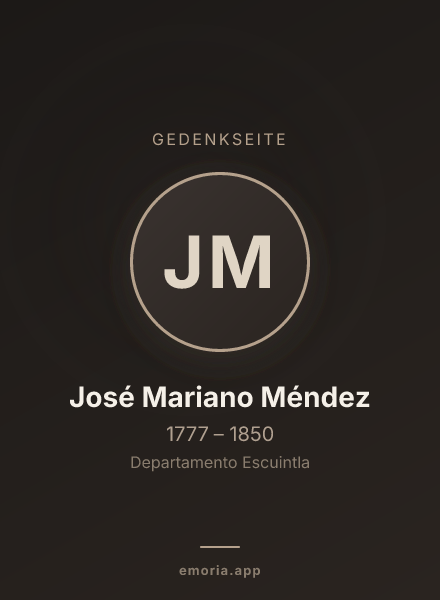 Gedenkportrait von José Mariano Méndez