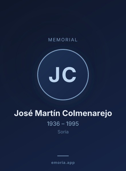 Memorial portrait of José Martín Colmenarejo