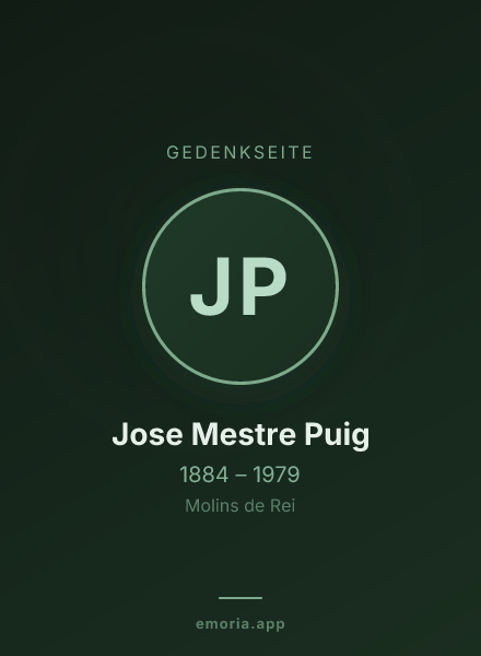 Gedenkportrait von Jose Mestre Puig