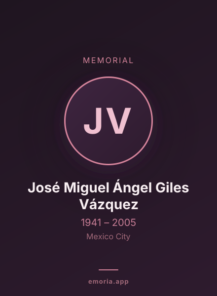 Memorial portrait of José Miguel Ángel Giles Vázquez