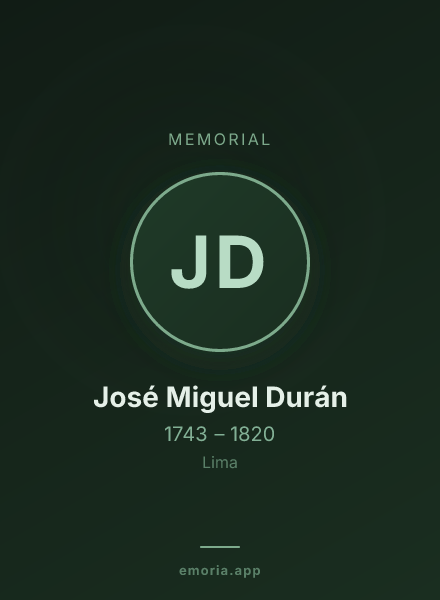 Memorial portrait of José Miguel Durán
