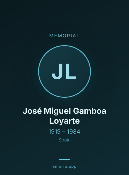 Memorial portrait of José Miguel Gamboa Loyarte