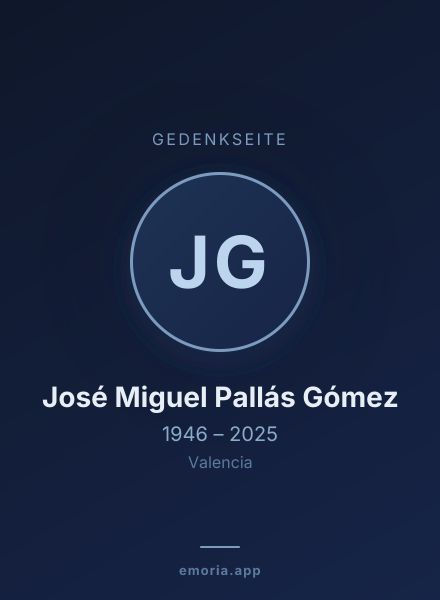 Gedenkportrait von José Miguel Pallás Gómez