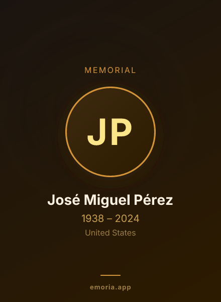 Memorial portrait of José Miguel Pérez