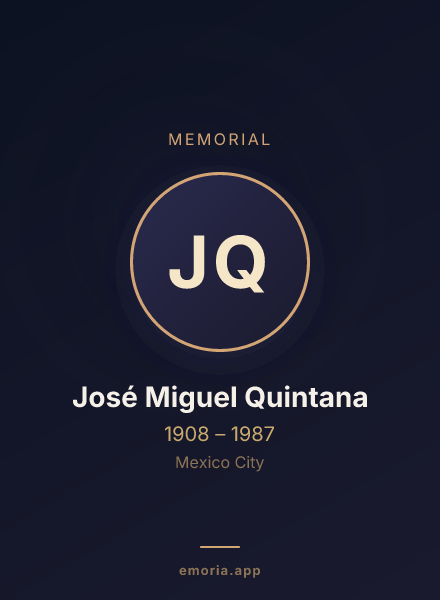 Memorial portrait of José Miguel Quintana