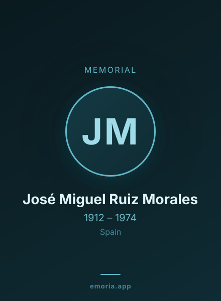 Memorial portrait of José Miguel Ruiz Morales