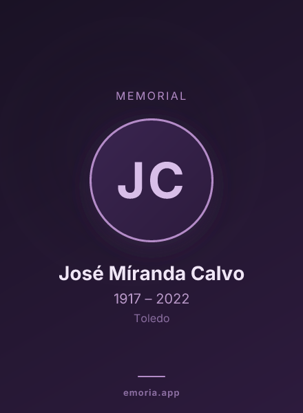 Memorial portrait of José Míranda Calvo