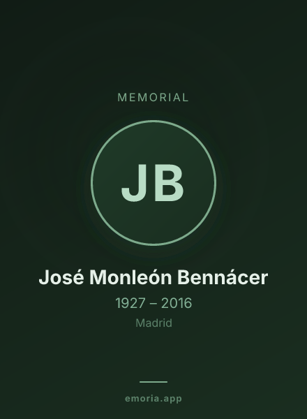 Memorial portrait of José Monleón Bennácer