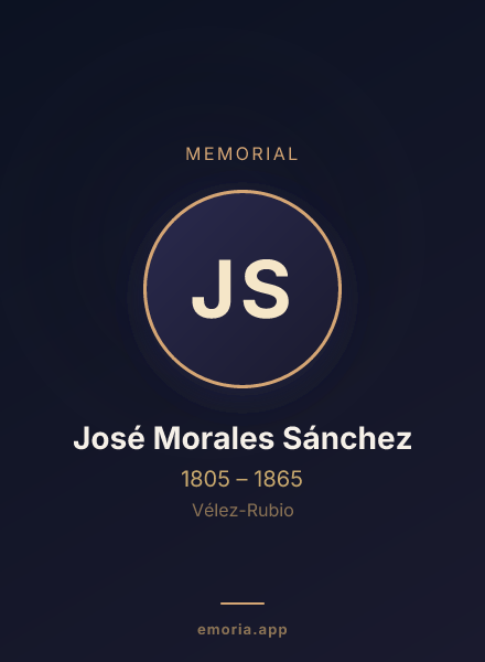 Memorial portrait of José Morales Sánchez
