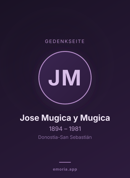 Gedenkportrait von Jose Mugica y Mugica