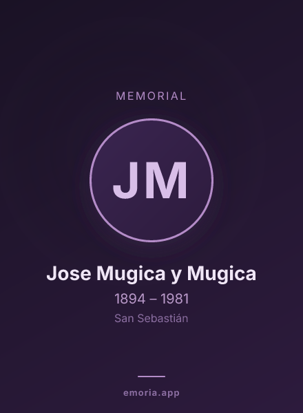 Memorial portrait of Jose Mugica y Mugica