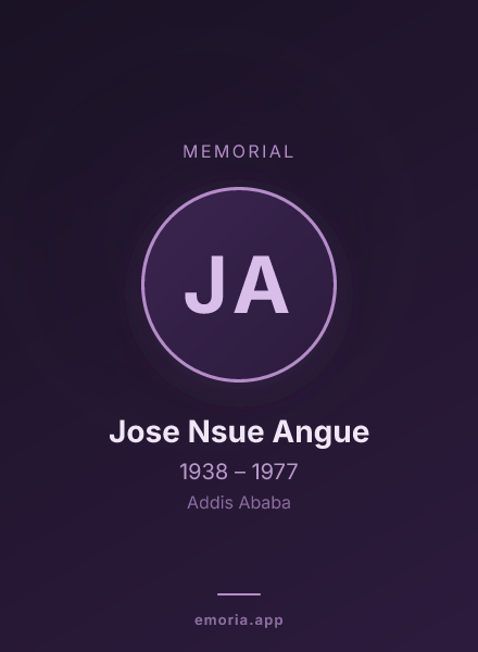 Memorial portrait of Jose Nsue Angue