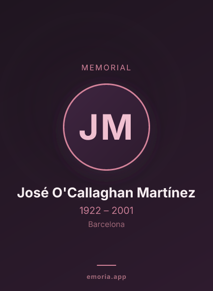 Memorial portrait of José O'Callaghan Martínez