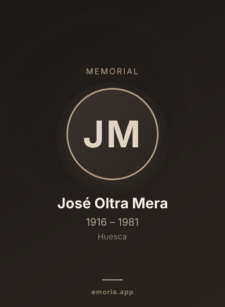 Memorial portrait of José Oltra Mera
