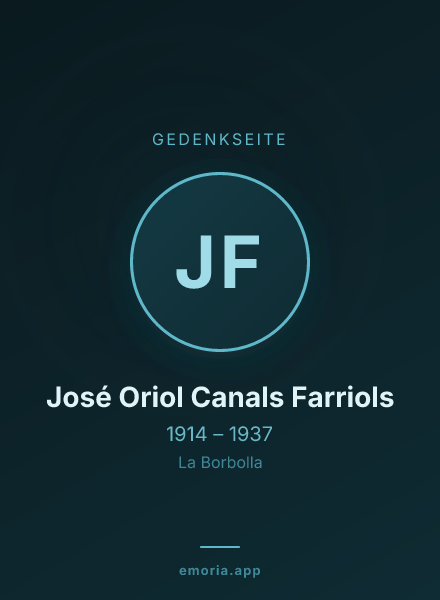 Gedenkportrait von José Oriol Canals Farriols