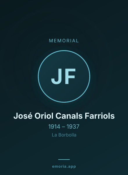 Memorial portrait of José Oriol Canals Farriols