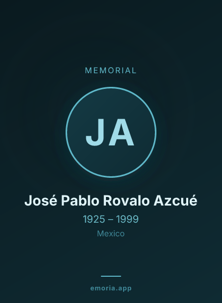 Memorial portrait of José Pablo Rovalo Azcué