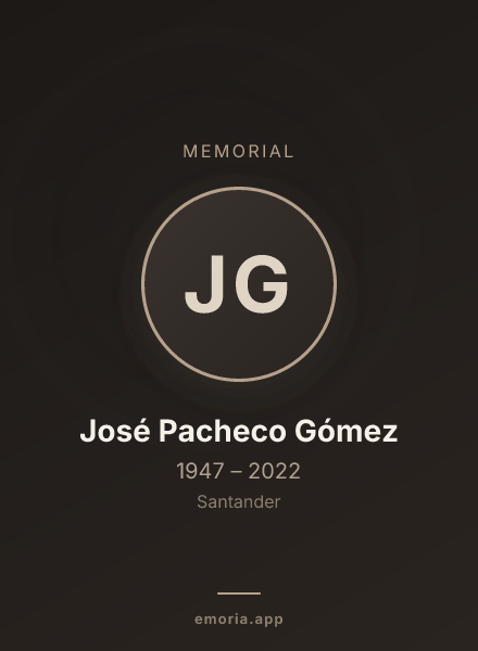 Memorial portrait of José Pacheco Gómez