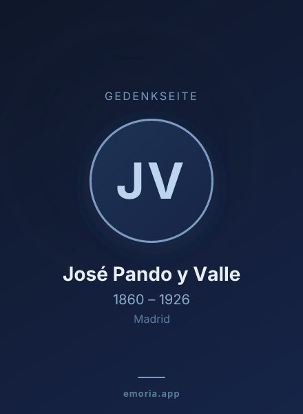 Gedenkportrait von José Pando y Valle