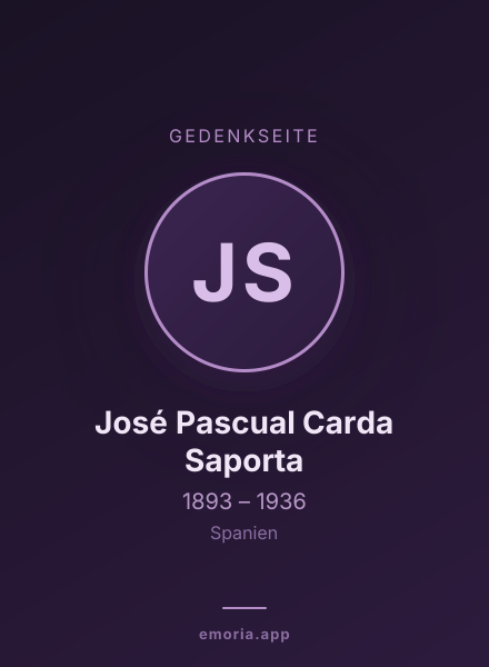 Gedenkportrait von José Pascual Carda Saporta