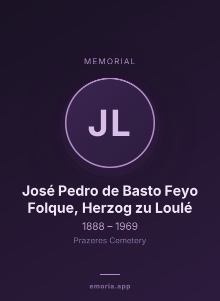 Memorial portrait of José Pedro de Basto Feyo Folque, Herzog zu Loulé
