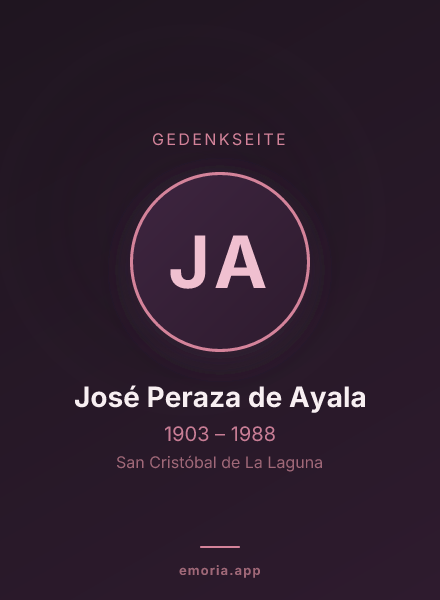 Gedenkportrait von José Peraza de Ayala