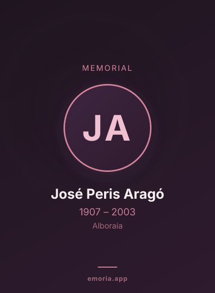 Memorial portrait of José Peris Aragó