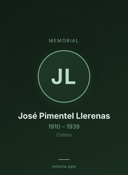 Memorial portrait of José Pimentel Llerenas