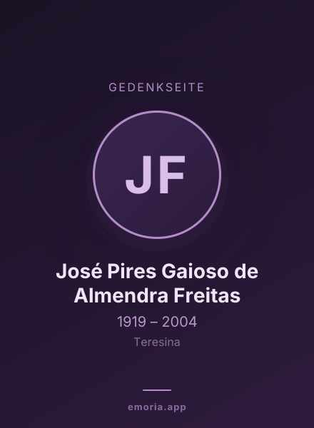 Gedenkportrait von José Pires Gaioso de Almendra Freitas