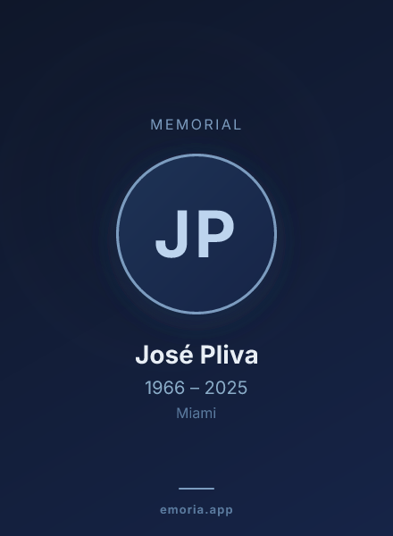 Memorial portrait of José Pliva
