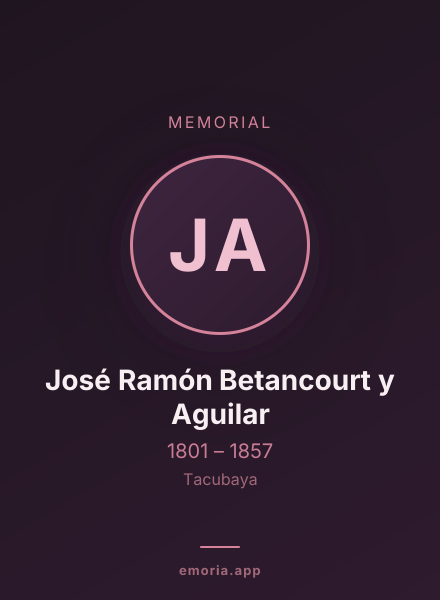 Memorial portrait of José Ramón Betancourt y Aguilar