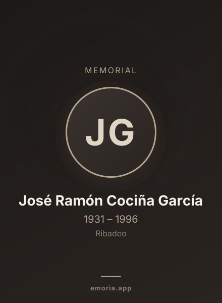 Memorial portrait of José Ramón Cociña García