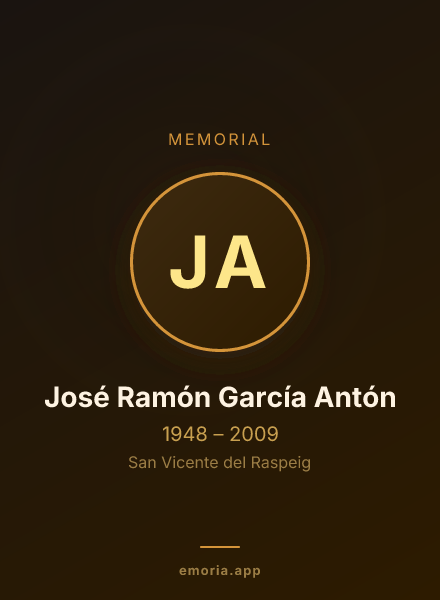 Memorial portrait of José Ramón García Antón
