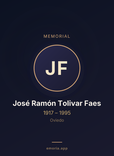 Memorial portrait of José Ramón Tolivar Faes