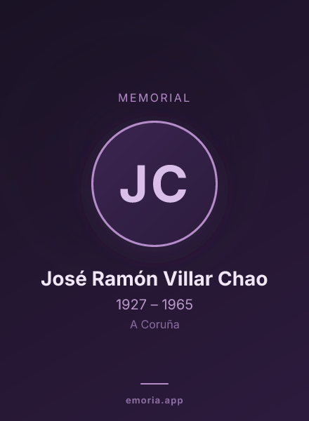Memorial portrait of José Ramón Villar Chao