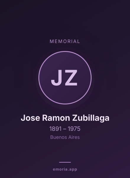 Memorial portrait of Jose Ramon Zubillaga