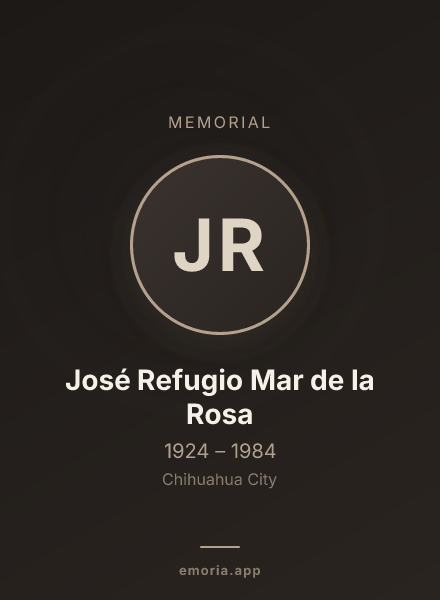 Memorial portrait of José Refugio Mar de la Rosa