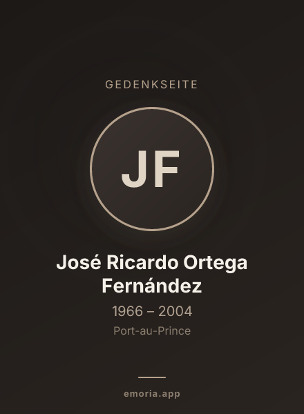 Gedenkportrait von José Ricardo Ortega Fernández