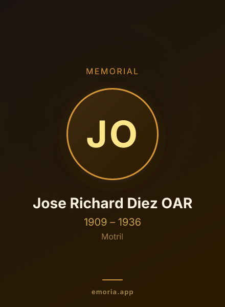 Memorial portrait of Jose Richard Diez OAR