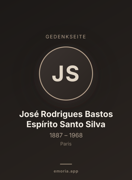 Gedenkportrait von José Rodrigues Bastos Espírito Santo Silva