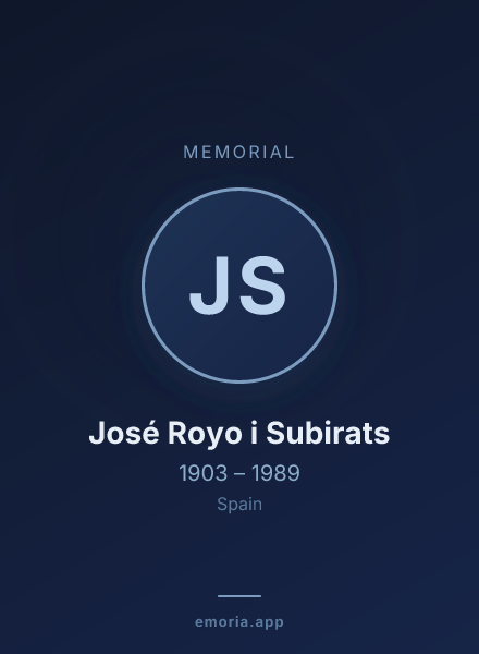 Memorial portrait of José Royo i Subirats