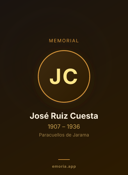 Memorial portrait of José Ruiz Cuesta