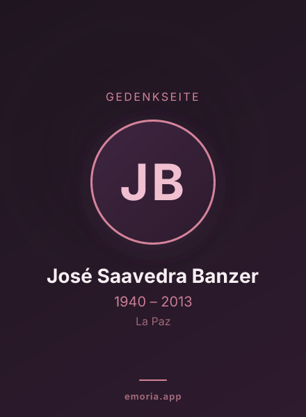 Gedenkportrait von José Saavedra Banzer